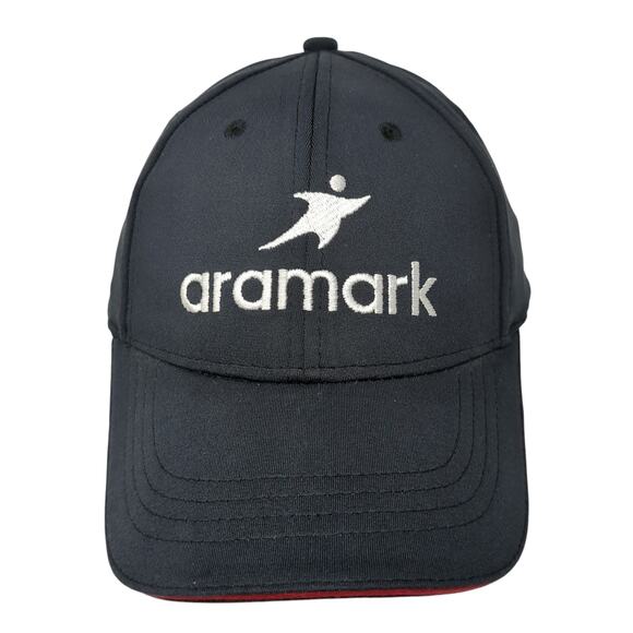 Aramark Fitted Baseball Cap Blue Medium Lightweight Embroidered Vented Holes - Picture 1 of 10